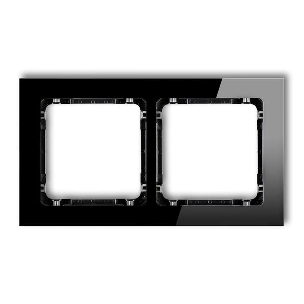 Universāls 2-vietīgs rāmis - stikla efekts (rāmis: melns; apakšējā daļa: melna)