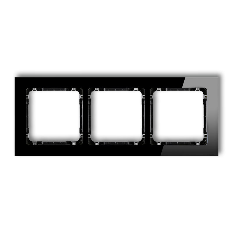 Universāls 3-vietīgs rāmis - stikla efekts (rāmis: melns; apakšējā daļa: melna)