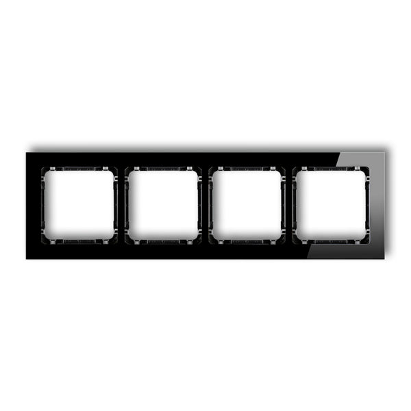 Universāls 4-vietīgs rāmis - stikla efekts (rāmis: melns; apakšējā daļa: melna)
