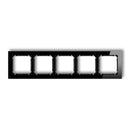 Universāls 5-vietīgs rāmis - stikla efekts (rāmis: melns; apakšējā daļa: melna)