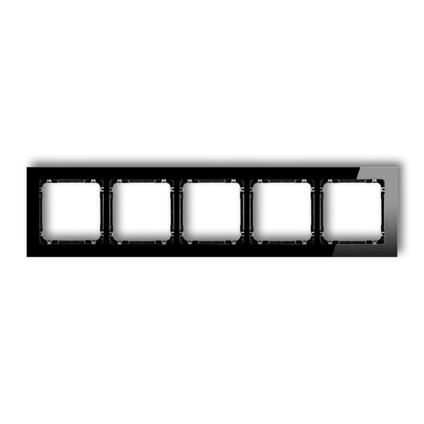 Universāls 5-vietīgs rāmis - stikla efekts (rāmis: melns; apakšējā daļa: melna)