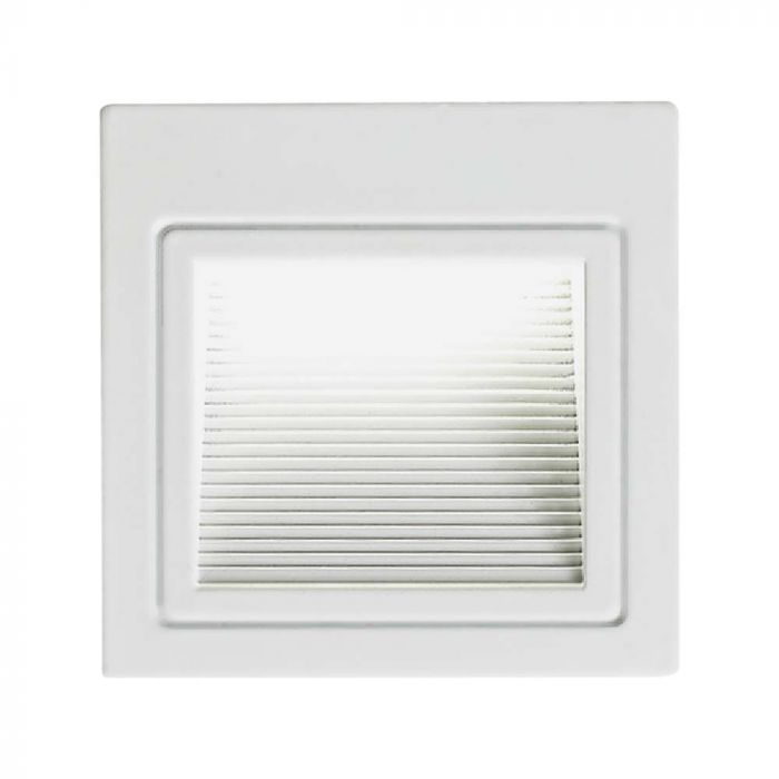 3W(200Lm) LED-trapphusarmatur, V-TAC, fyrkantig, vit, IP20, neutralvit 4000K