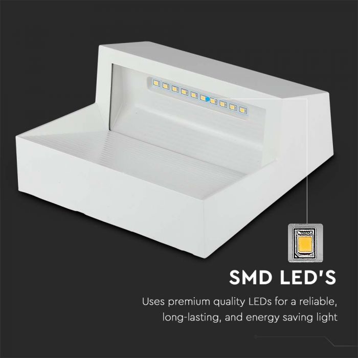 3W(300Lm) LED Stair light, V-TAC, square, white, IP65, warm white light 3000K
