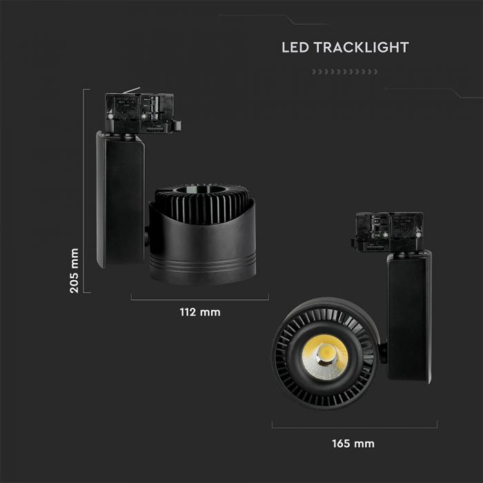 Parauga izpārdošana_33W(1800Lm) LED track light (sliežu prožektors), IP20, V-TAC, neitrāli balta gaisma 5000K