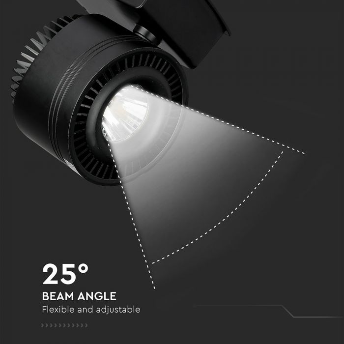 Parauga izpārdošana_33W(1800Lm) LED track light (sliežu prožektors), IP20, V-TAC, neitrāli balta gaisma 5000K