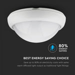 8W(560Lm) LED plafons, balts, apaļš, IP54, V-TAC, neitrāli balta gaisma 4500K