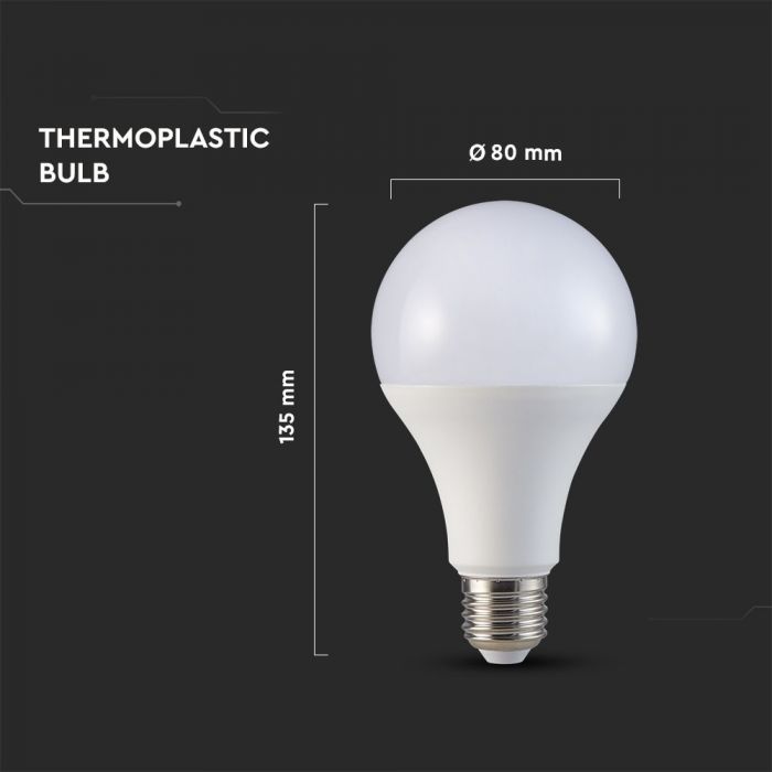 E27 18W(2000Lm) LED Bulb, A80, V-TAC SAMSUNG PRO, warranty 5 years, warm white light 3000K