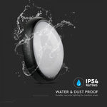 8W(560Lm) LED ceiling, oval, black, IP54, V-TAC, warm white light 3000K