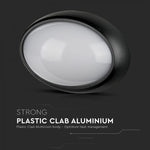8W(560Lm) LED ceiling, oval, black, IP54, V-TAC, warm white light 3000K