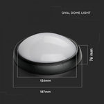 8W(560Lm) LED ceiling, oval, black, IP54, V-TAC, cold white light 6400K