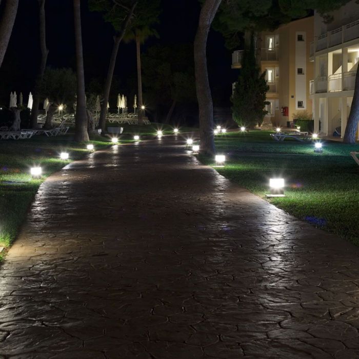 10W(1000Lm) LED uz virsmas montējams dārza gaismeklis, 25cm, V-TAC, IP65, balts, auksti balta gaisma 6400K