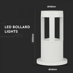10W(1000Lm) LED uz virsmas montējams dārza gaismeklis, 25cm, V-TAC, IP65, balts, auksti balta gaisma 6400K