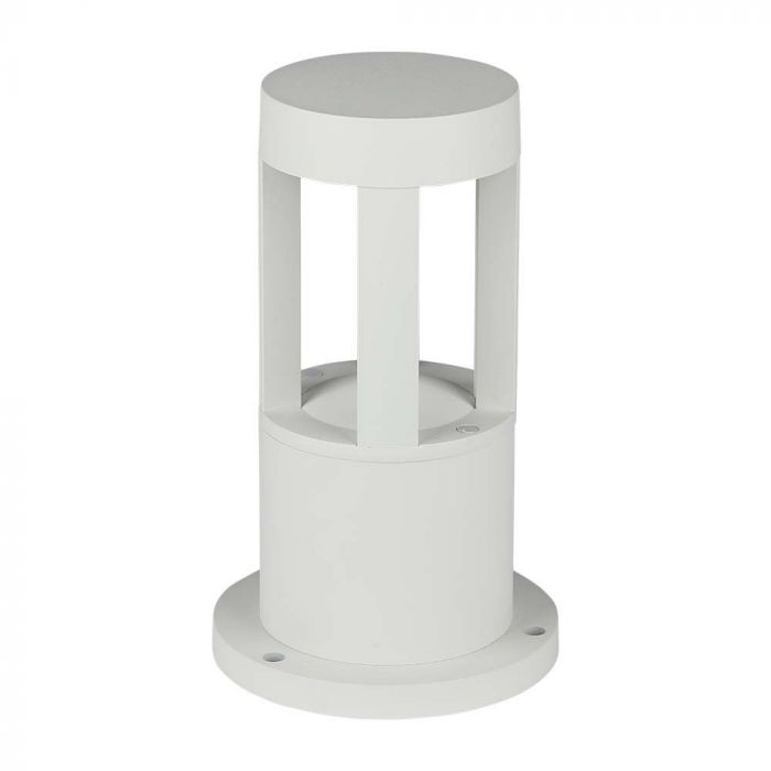 10W(1000Lm) LED uz virsmas montējams dārza gaismeklis, 25cm, V-TAC, IP65, balts, auksti balta gaisma 6400K