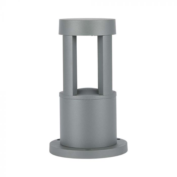 10W(1000Lm) LED uz virsmas montējams dārza gaismeklis, 25cm, V-TAC, IP65, pelēks, auksti balta gaisma 6400K