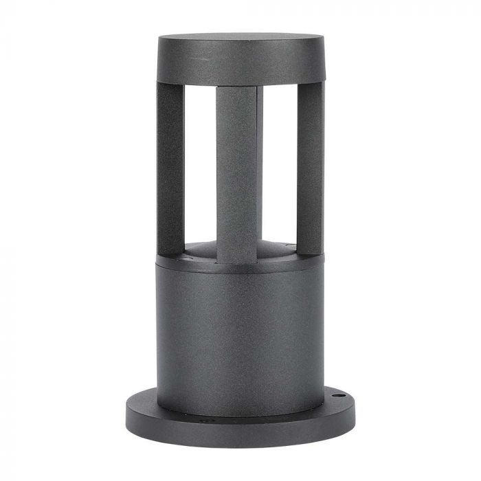 10W(1000Lm) LED uz virsmas montējams dārza gaismeklis, 25cm, V-TAC, IP65, melns, silti balta gaisma 3000K