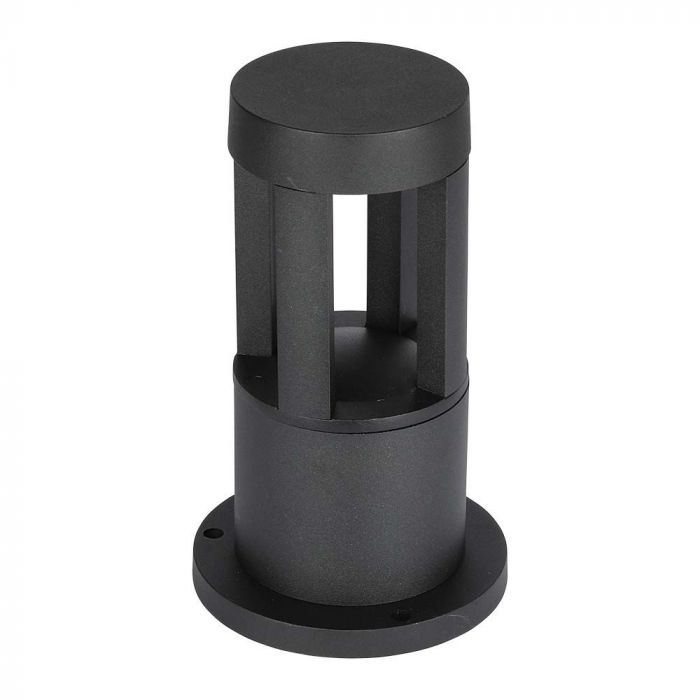 10W(1000Lm) LED uz virsmas montējams dārza gaismeklis, 25cm, V-TAC, IP65, melns, silti balta gaisma 3000K