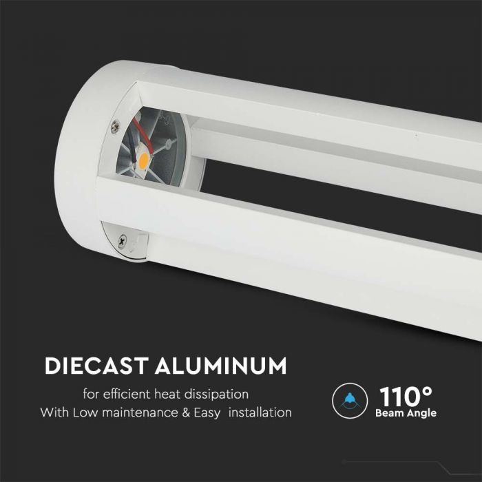 10W(1000Lm) LED surface mounted garden light, 80cm, V-TAC, IP65, white, warm white light 3000K