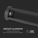 10W(1000Lm) LED surface mounted garden light, 80cm, V-TAC, IP65, black, cold white light 6400K