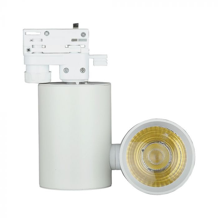 15W(1350Lm) LED sliežu prožektors 3 fāžu, IP20, V-TAC, silti balta gaisma 3000K