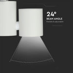 15W(1350Lm) LED sliežu prožektors 3 fāžu, IP20, V-TAC, silti balta gaisma 3000K