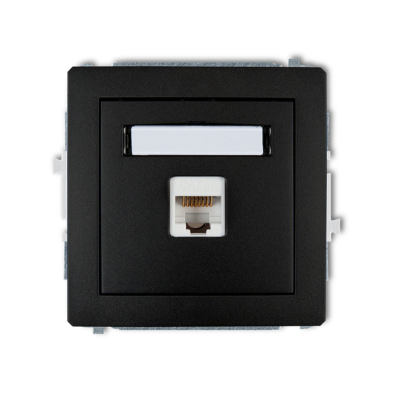 1-poolne PC-pesa 1xRJ45, kat.5e, 8-poolne DECO, z/a, must
