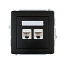 2-polig datoruttag 2xRJ45, cat.5e, 8-polig DECO, z/a, svart