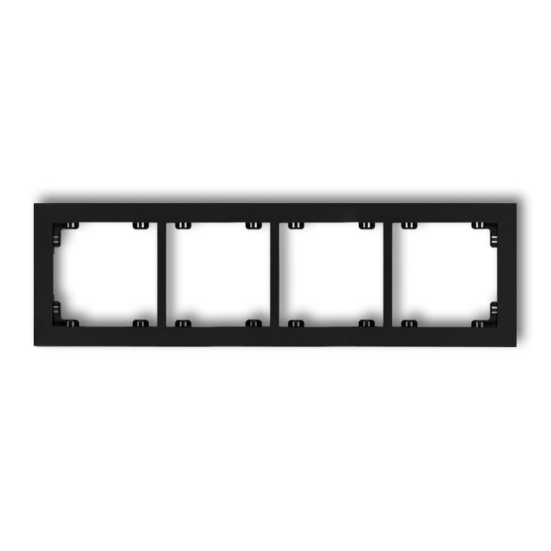 Universāls 4-vietīgs plastmasas rāmis DECO, melns