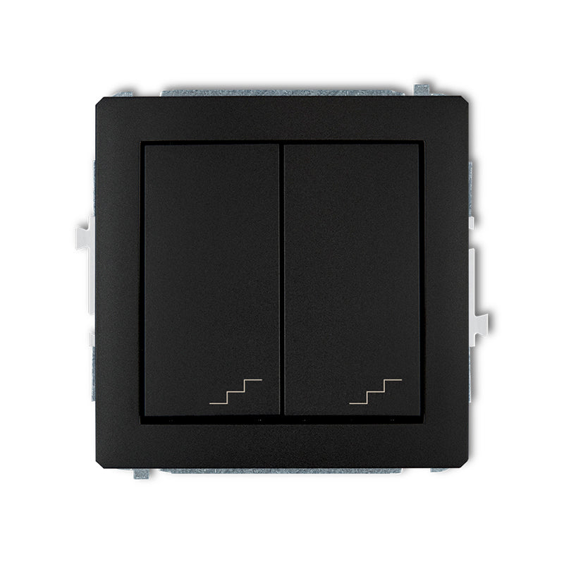 Pārslēdža 1+1 mehānisms DECO, z/a, IP20/IP44, melns