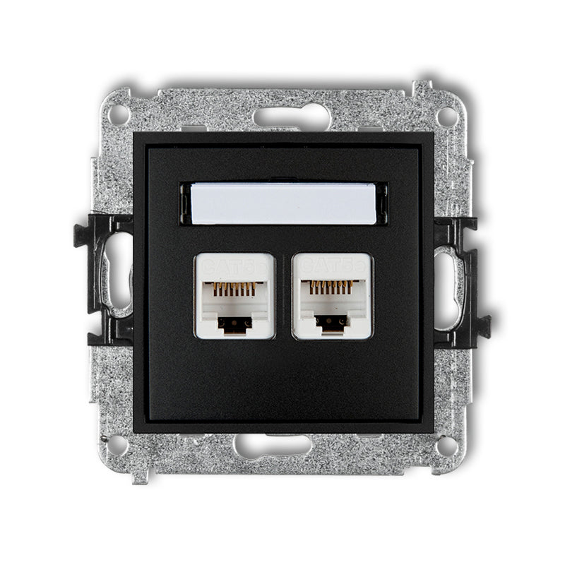 2-vietīgas datora kontaktligzdas mehānisms 2xRJ45, kat. 5e, 8-kontaktu