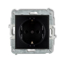 1-poolne pesa, mehaaniline MINI maandusega SCHUKO 2P+Z, z/a, IP20, must