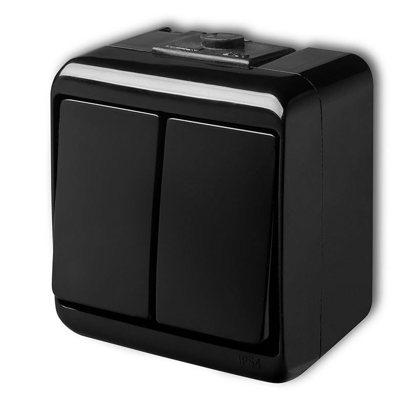 Switch 1+1 Junior, surface-mounted, IP54, black