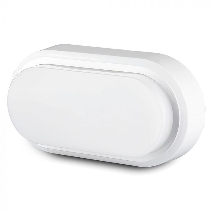 8W(560Lm) LED plafons, ovāls, balts, IP54, V-TAC, neitrāli balta gaisma 4000K