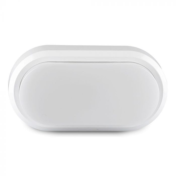8W(560Lm) LED plafons, ovāls, balts, IP54, V-TAC, neitrāli balta gaisma 4000K