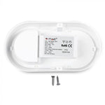 8W(560Lm) LED plafons, ovāls, balts, IP54, V-TAC, neitrāli balta gaisma 4000K