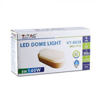 8W(560Lm) LED plafons, ovāls, balts, IP54, V-TAC, neitrāli balta gaisma 4000K