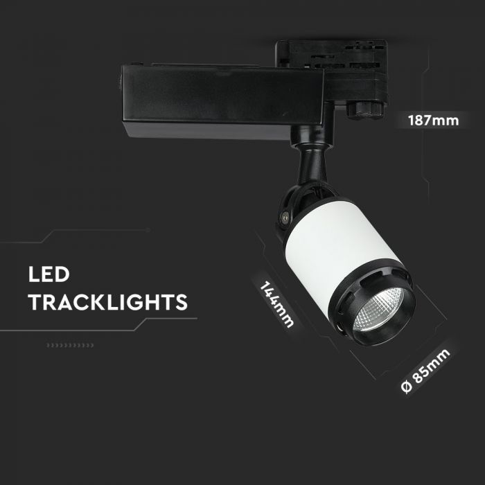 25W(2100Lm) LED track light, IP20, V-TAC, cold white light 6000K
