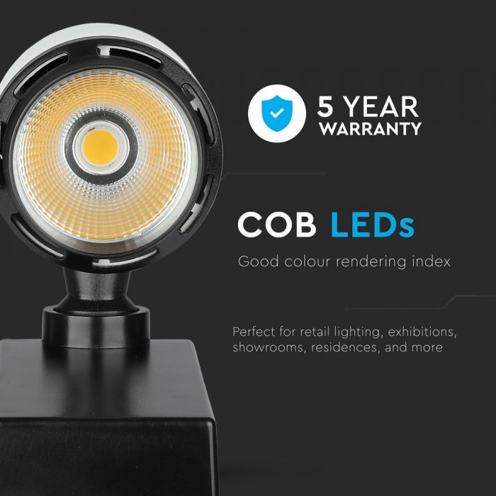 25W (2100Lm) светодиодный трековый свет, IP20, V-TAC, холодный белый свет 6000K