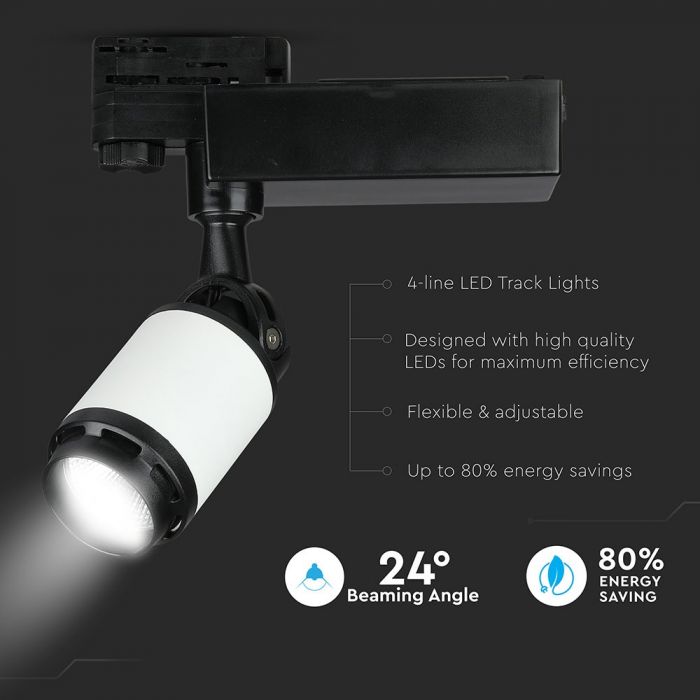 35W(2850Lm) LED track light, IP20, V-TAC, cold white light 6400K