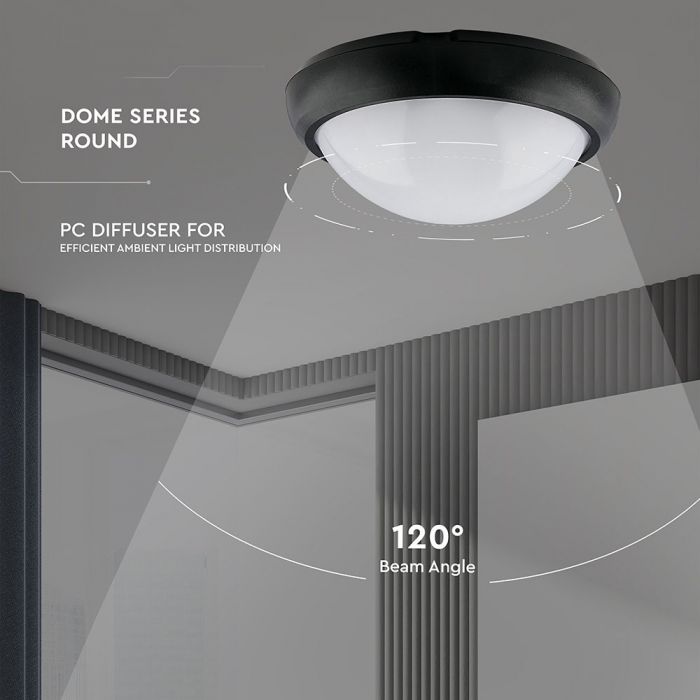 12W(840Lm) LED ceiling light, IP54, round, V-TAC, warm white light 3000K