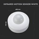 Infrared motion sensor 360°, ceiling, adjustable time and LUX, Max 300W LED, 360°, V-TAC