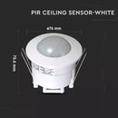 Infrared motion sensor, ceiling, adjustable time and LUX (up to 300W), V-TAC
