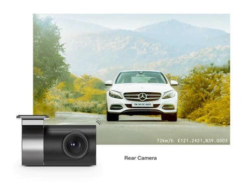 Autovideoregistraator koos tagakaamera HD 2592x1944P resolutsiooniga ja 5-megapiksline kaamera, värviline öönägemine, mälukaart kuni 64 GB. Ühendub nutiseadmetega spetsiaalse rakenduse kaudu.