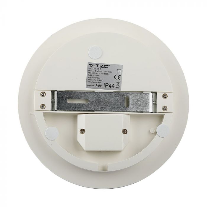 15W(1250Lm) LED plafons, IP44, apaļš, V-TAC, auksti balta gaisma 6400K