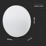 15W(1250Lm) LED plafons, IP44, apaļš, V-TAC, auksti balta gaisma 6400K