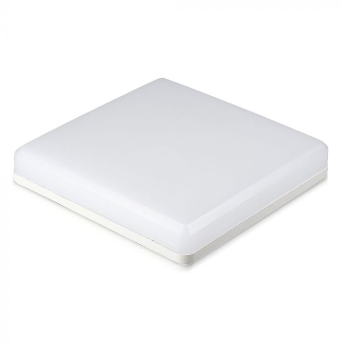 15W(1250Lm) LED plafons, IP44, kvadrāts, V-TAC, silti balta gaisma 3000K