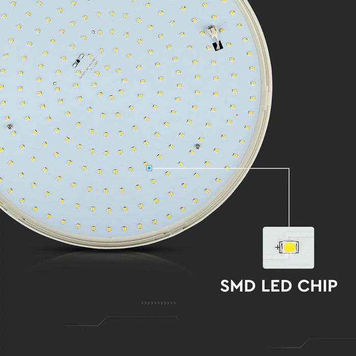 25W(2000Lm) LED ceiling light, white, round, IP44, V-TAC, neutral white light 4000K