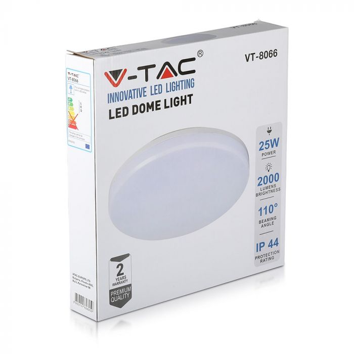 25W(2000Lm) LED ceiling light, IP44, round, V-TAC, cold white light 6400K