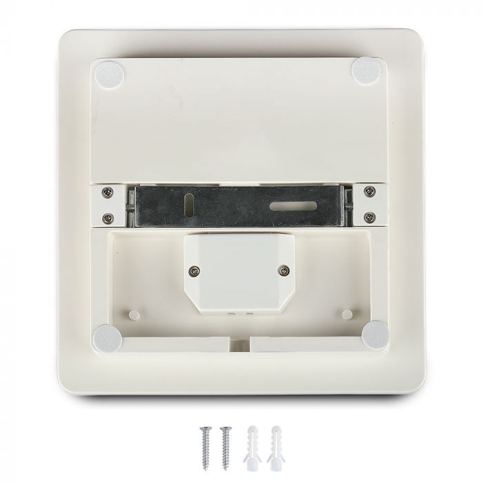 25W(2500Lm) V-TAC SAMSUNG LED plafons, kvadrāta, balts, IP44, IK08, silti balta gaisma 3000K