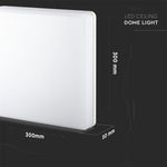 25W(2500Lm) V-TAC SAMSUNG LED plafons, kvadrāta, balts, IP44, IK08, silti balta gaisma 3000K