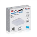 25W(2500Lm) V-TAC SAMSUNG LED plafons, kvadrāta, balts, IP44, IK08, auksti balta gaisma 6500K